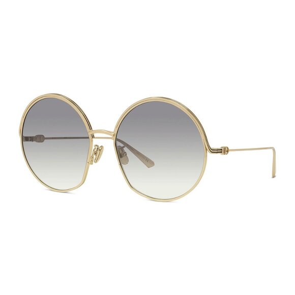 NEW AUTHENTIC EVERDIOR R1U C0A2 GOLD GREY ROUND WOMEN DIOR SUNGLASSES - Picture 1 of 3